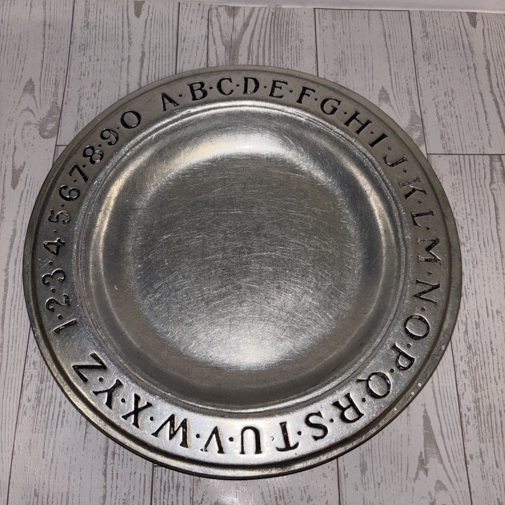 Vintage Wilton Armetale RWP Pewter Alphabet Number Plate Columbia PA